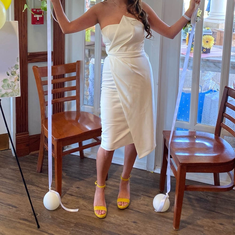 House of CB White Dress for Bridal Shower or Rehearsal Dinner